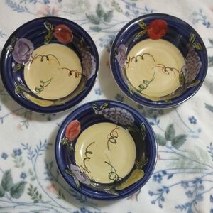 3 × $8 🤑❤️🤗Colorful Ceramic Bowls with Floral Design